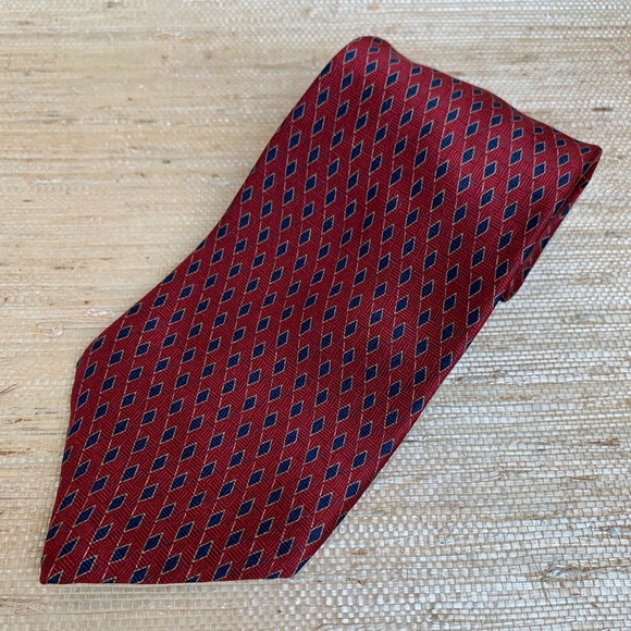 Stafford Executive Red with Black Diamonds Tie - Picture 1 of 6